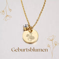 Bild in Galerie-Betrachter laden, Geburtsblumen Kette Birthflower mit Geburtsstein | personalisierte Gravur