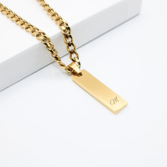 Chunky Kette mit Gravuranhänger | personalisierte Gravur