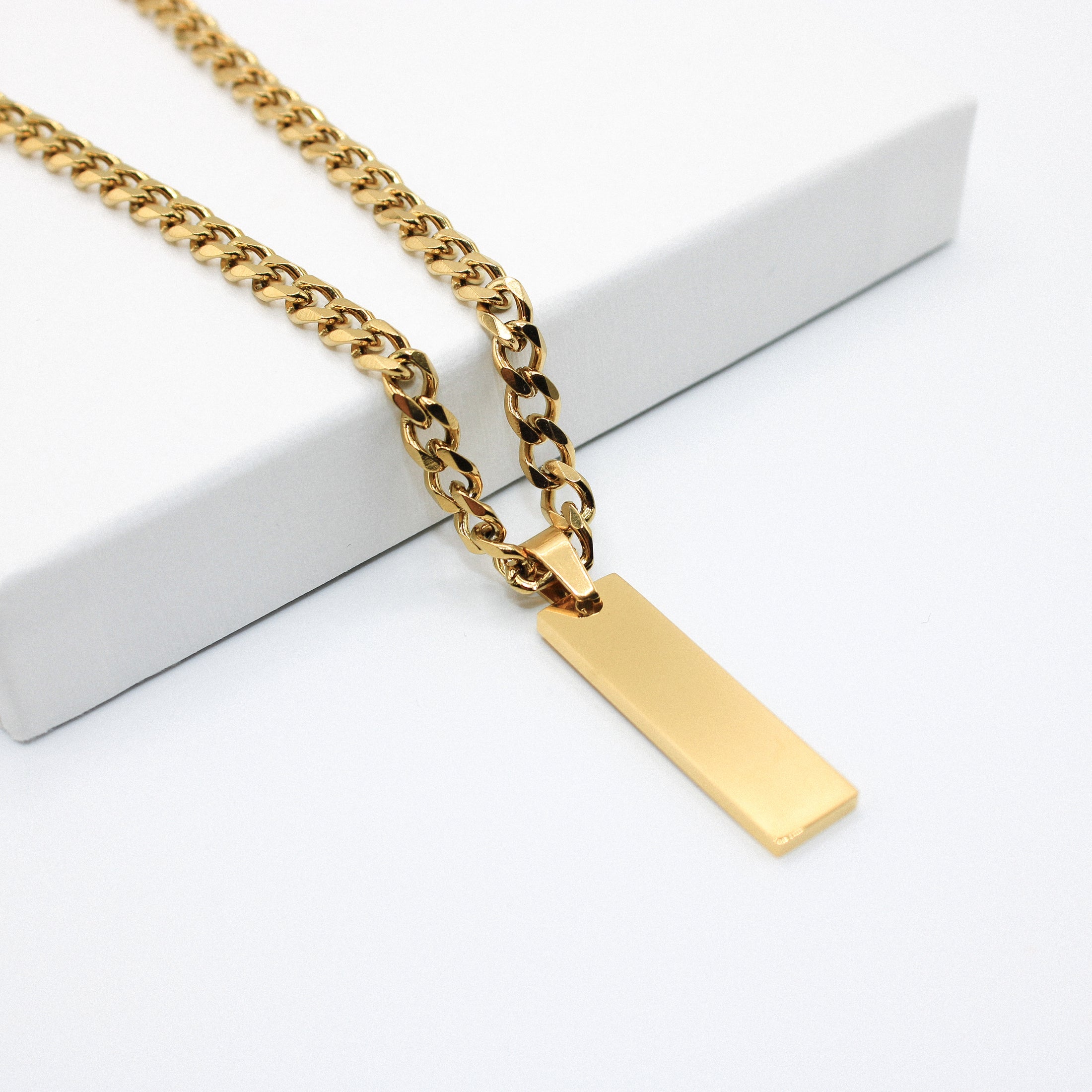 Chunky Kette mit Gravuranhänger | personalisierte Gravur