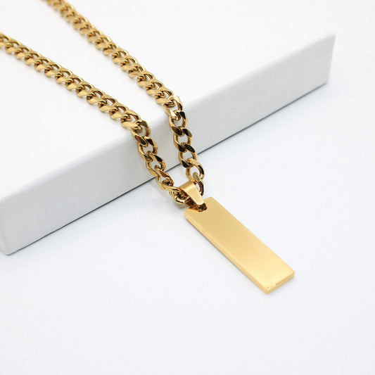 Chunky Kette mit Gravuranhänger | personalisierte Gravur