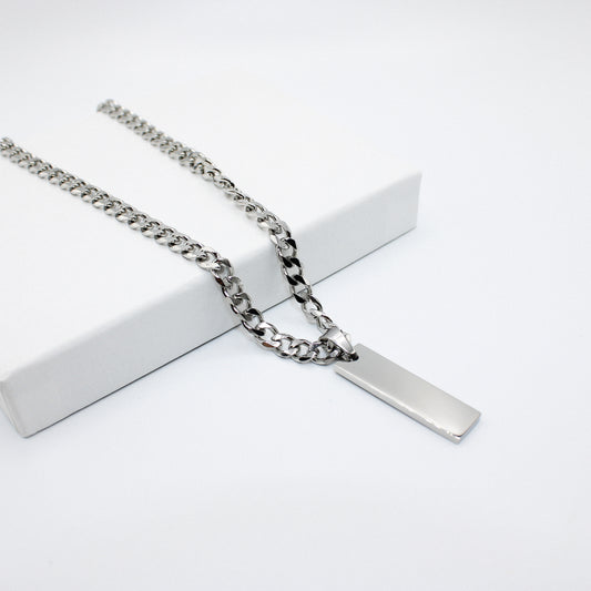 Chunky Kette mit Gravuranhänger | personalisierte Gravur