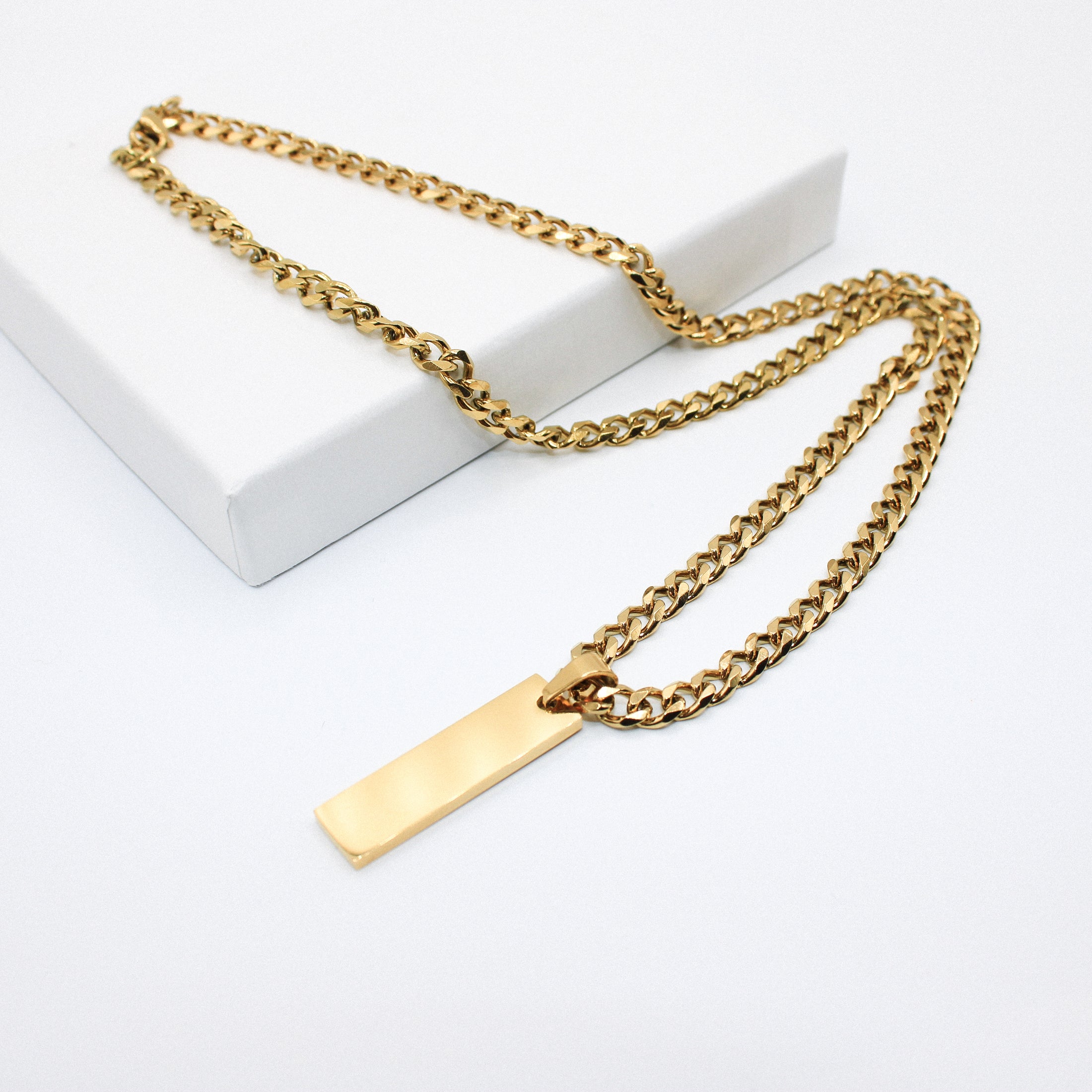 Chunky Kette mit Gravuranhänger | personalisierte Gravur