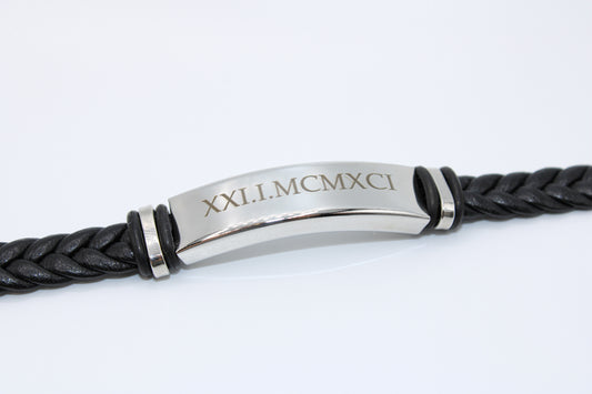 Geflochtenes Herrenarmband | personalisierte Gravur