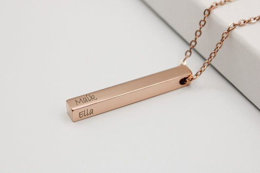 Edle Balkenkette mit personalisierter Gravur