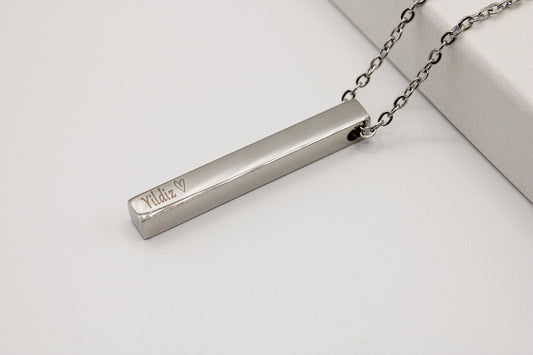 Edle Balkenkette mit personalisierter Gravur