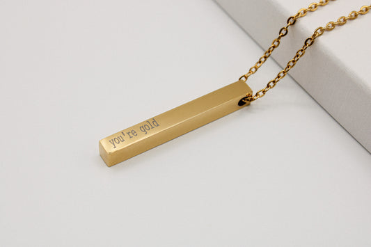 Edle Balkenkette mit personalisierter Gravur