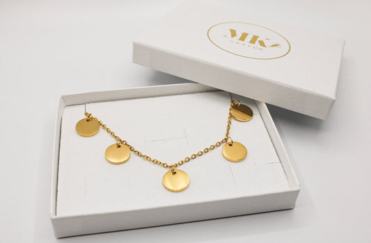 Coin Kette mit personalisierter Gravur 5er Coins