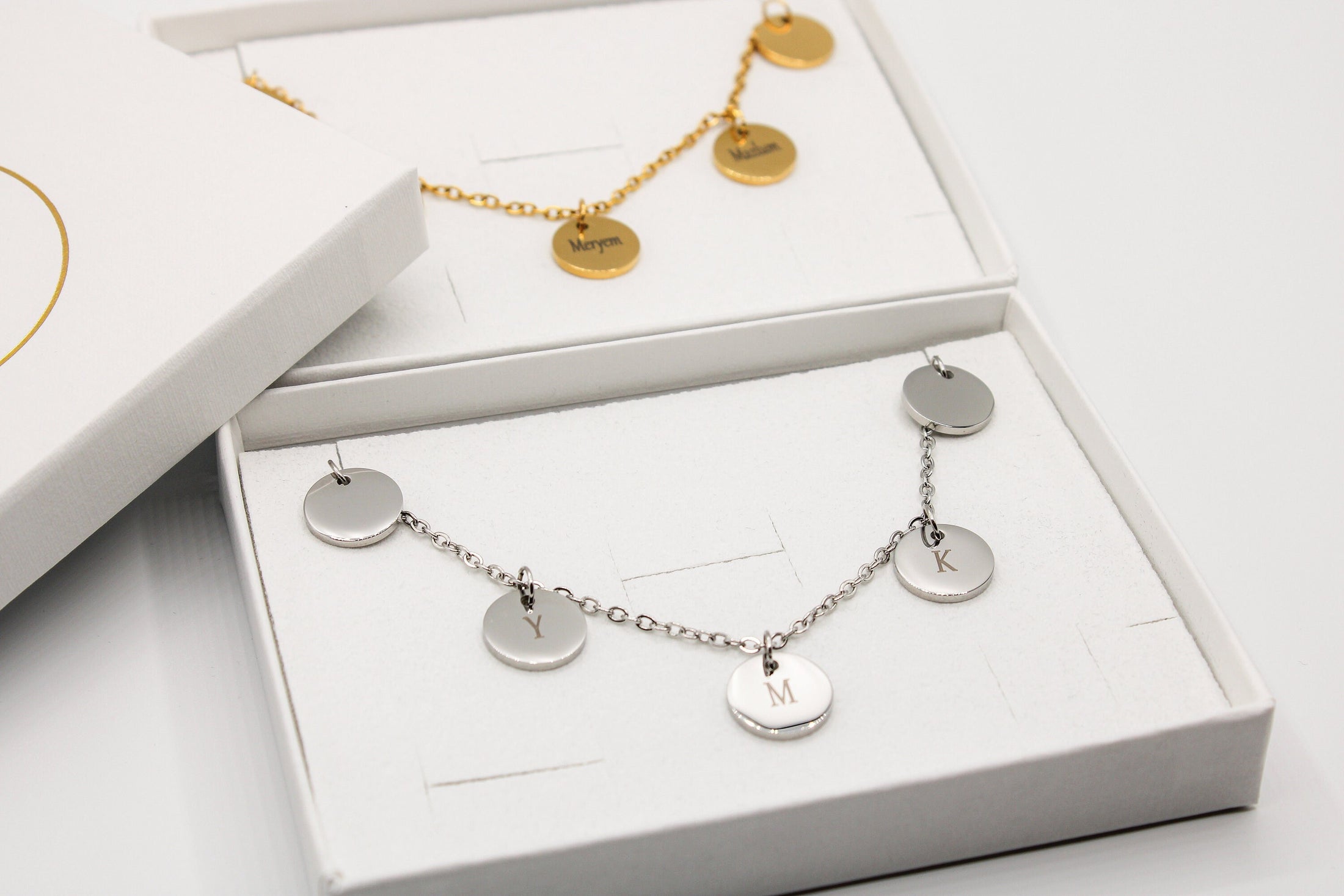 Coin Kette mit personalisierter Gravur 5er Coins