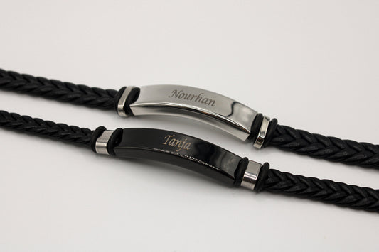 Geflochtenes Herrenarmband | personalisierte Gravur