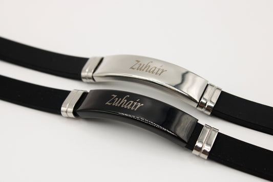 Herren Armband im Lederlook | personalisierte Gravur