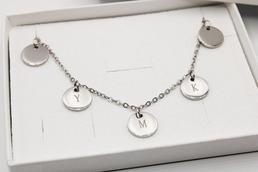 Coin Kette mit personalisierter Gravur 5er Coins