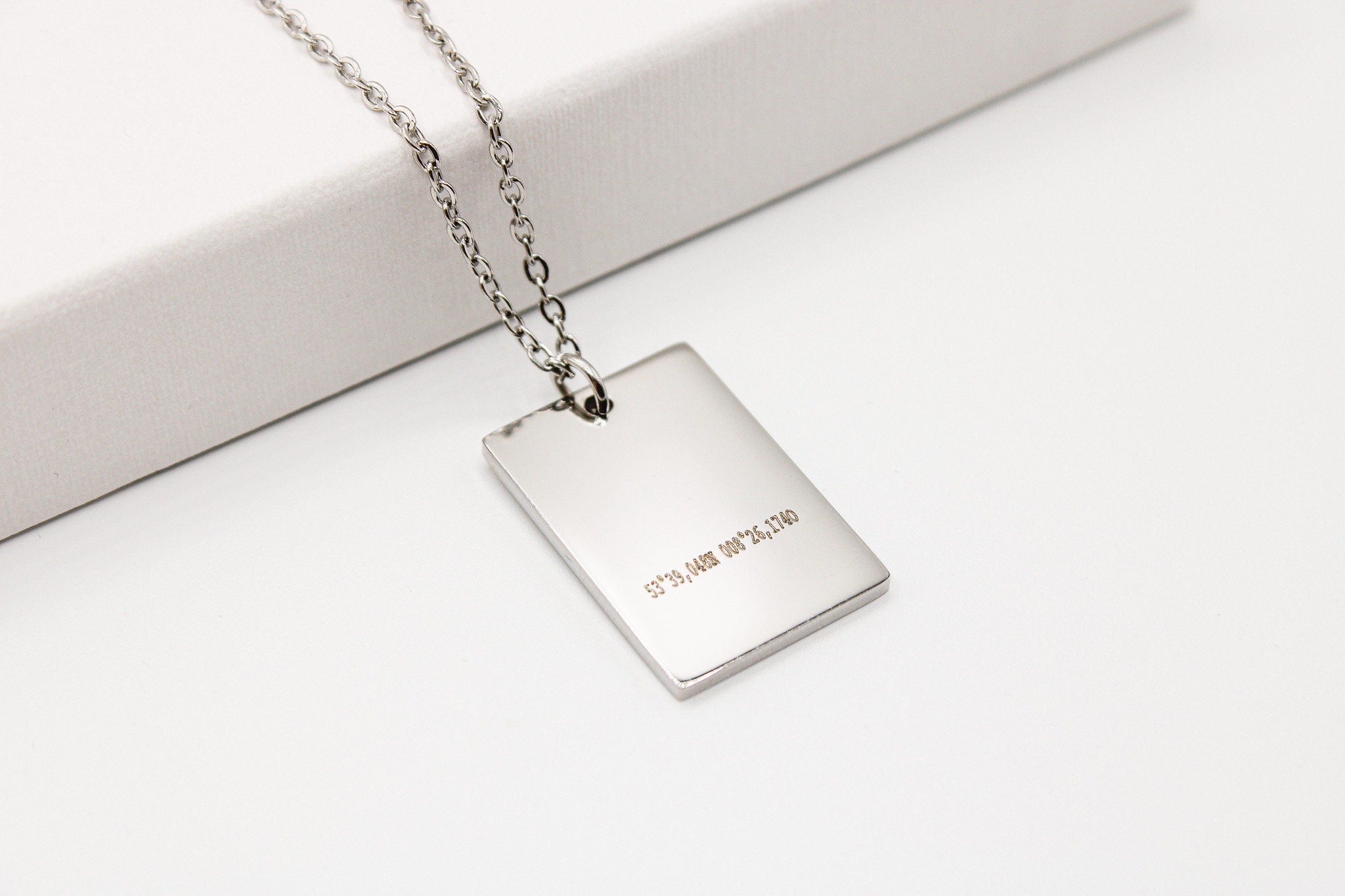 Rectangle Plättchen Kette | personalisierte Gravur